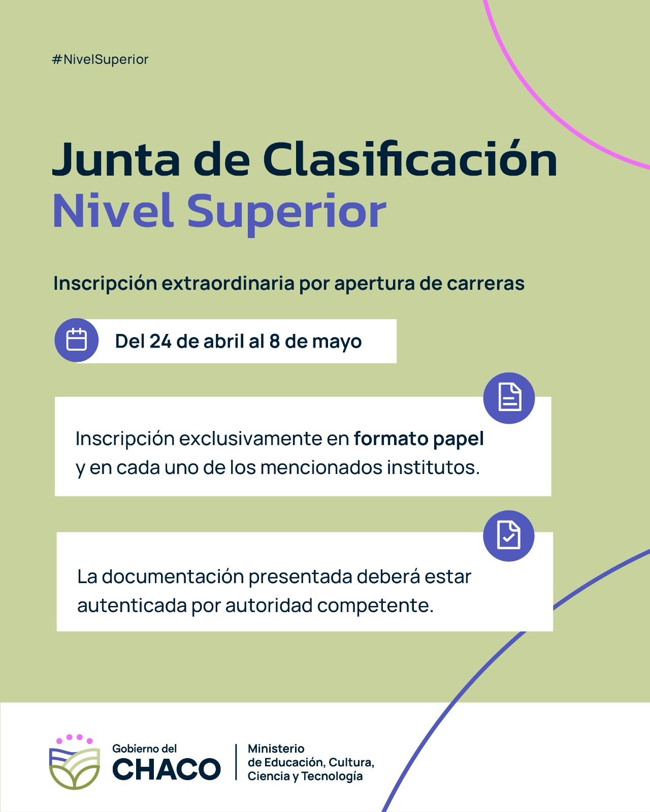 img-Abre inscripción docente por apertura de carreras en tres Institutos de Nivel Superior