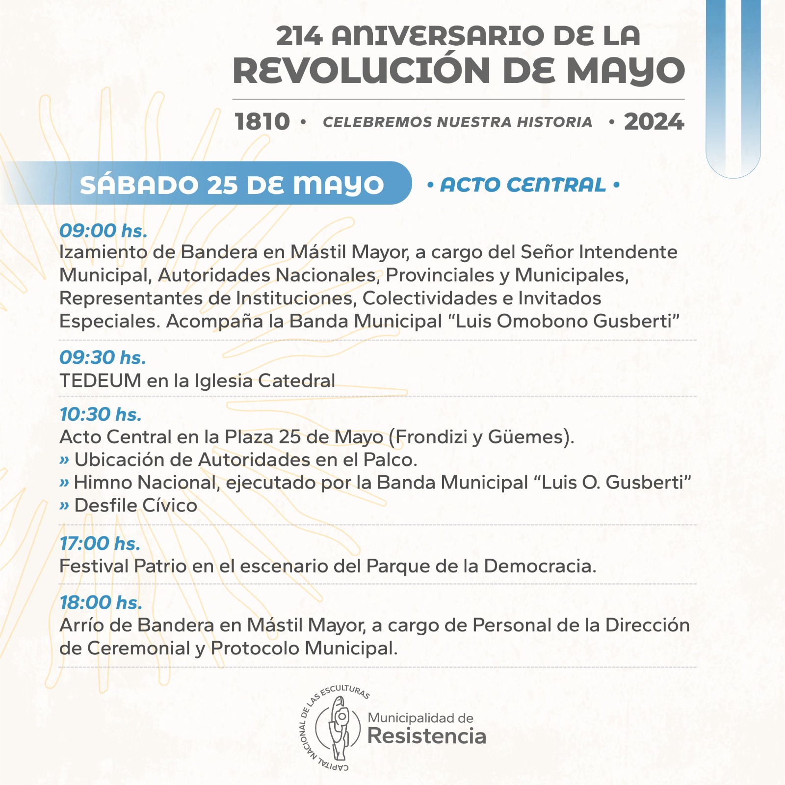 img-El 25 de mayo en Resistencia: cronograma oficial