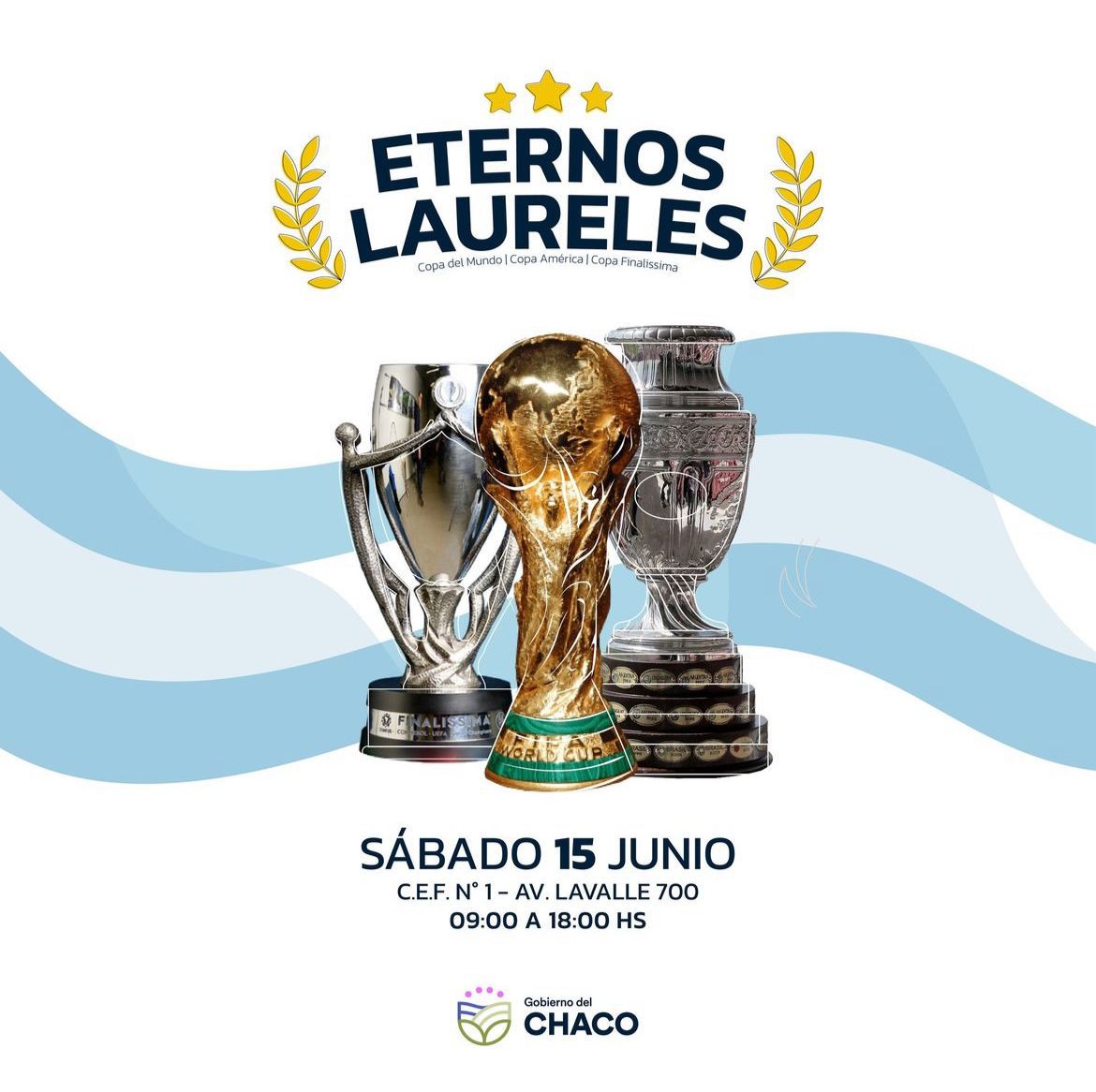 img-Llegan al Chaco las copas de la Selección Argentina de fútbol: de 9 a 18, en el CEF 1