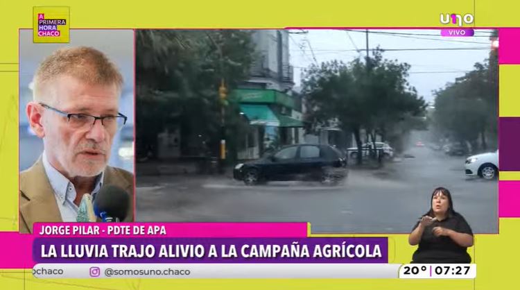 La Administración Provincial del Agua comunicó que la lluvia trajo alivio a la campaña agrícola
