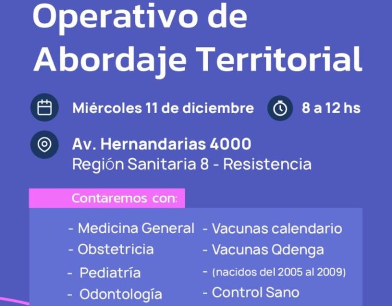 Realizarán operativos sanitarios en Resistencia y Gancedo