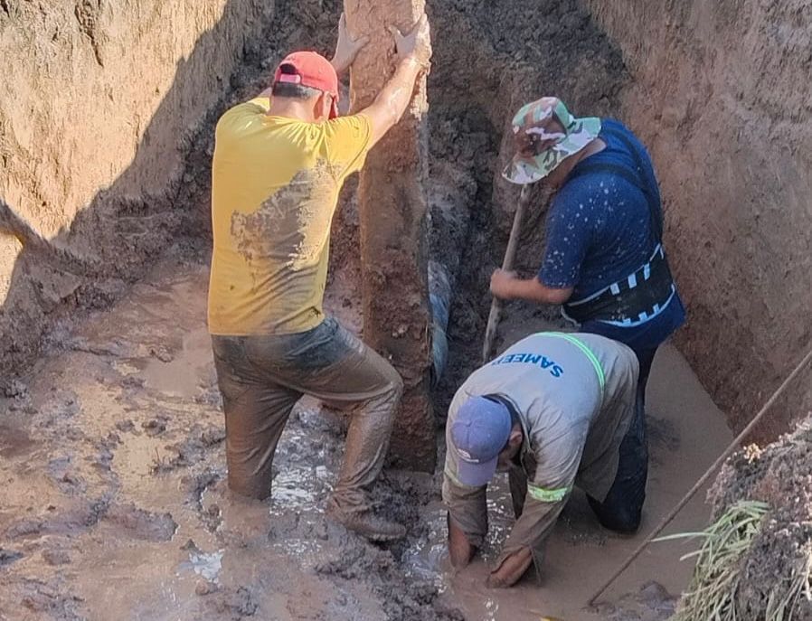 Sameep reparó un caño del segundo Acueducto y normalizó el servicio en napenay