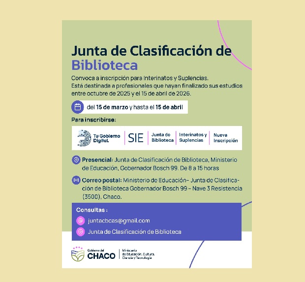 Educación: abren Inscripción extraordinaria para Interinatos y Suplencias de docentes bibliotecarios