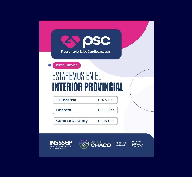 Salud lleva el Programa de Salud Cardiovascular a las Breñas, Charata y Coronel Du Graty
