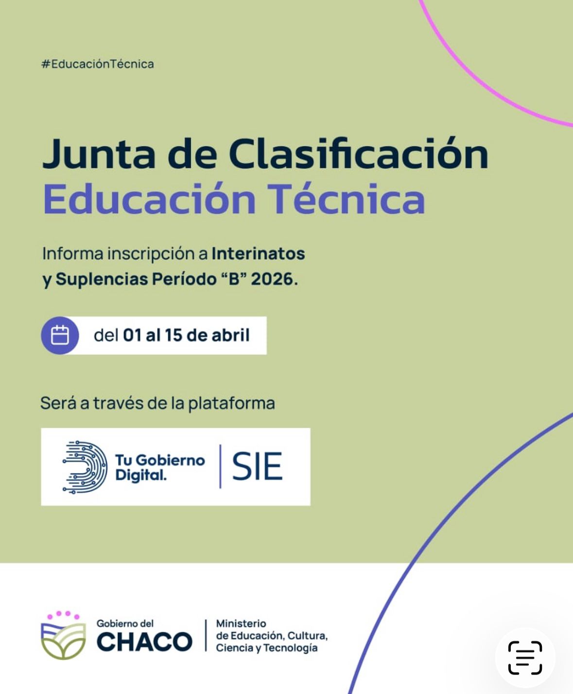 La Junta de Clasificación de Educación técnica abre inscripción a interinatos y suplencias