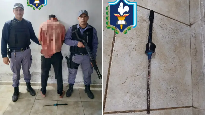 Lo buscaban por dos causas, lo identificaron y reaccionó atacando con un hierro a los policías