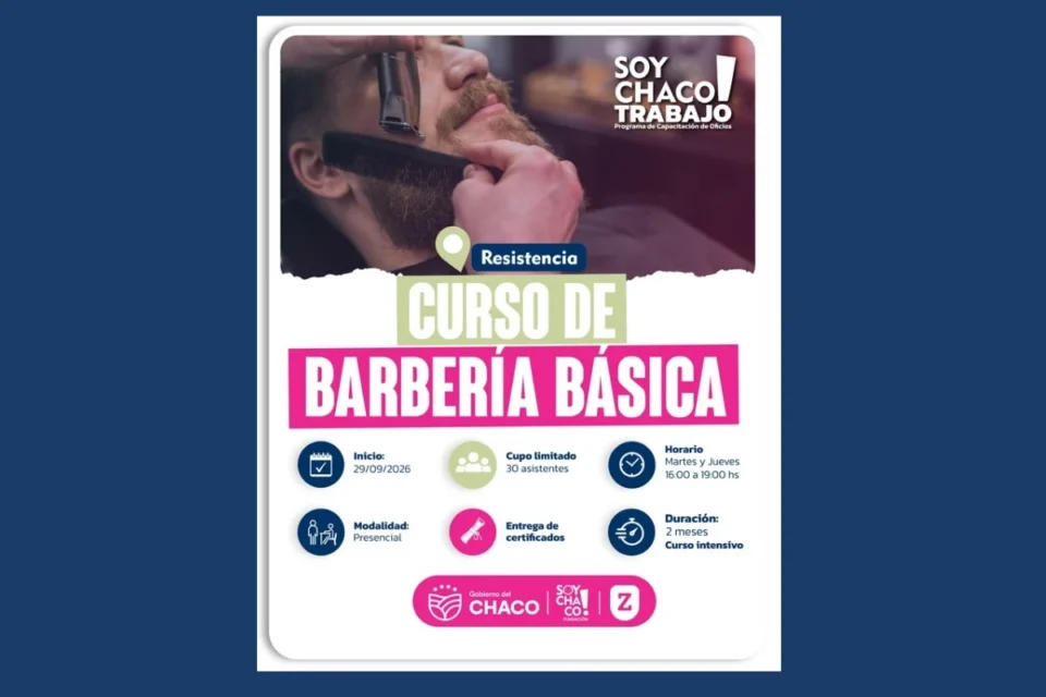 Se realizó la apertura de inscripciones para el Curso de Barbería Básica,en el marco del programa Soy Chaco Trabajo