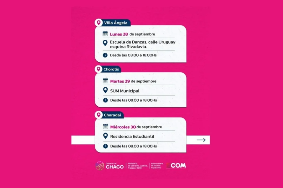 Esta semana el operativo DNI llega a más localidades