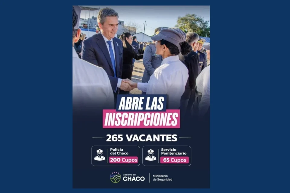 Ya están habilitadas las inscripciones online para interesados en  formar parte de la Policía del Chaco y del Servicio Penitenciario Provincial