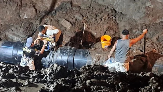 Tras dos días de intenso trabajo, el acueducto de Puerto Lavalle está en funcionamiento