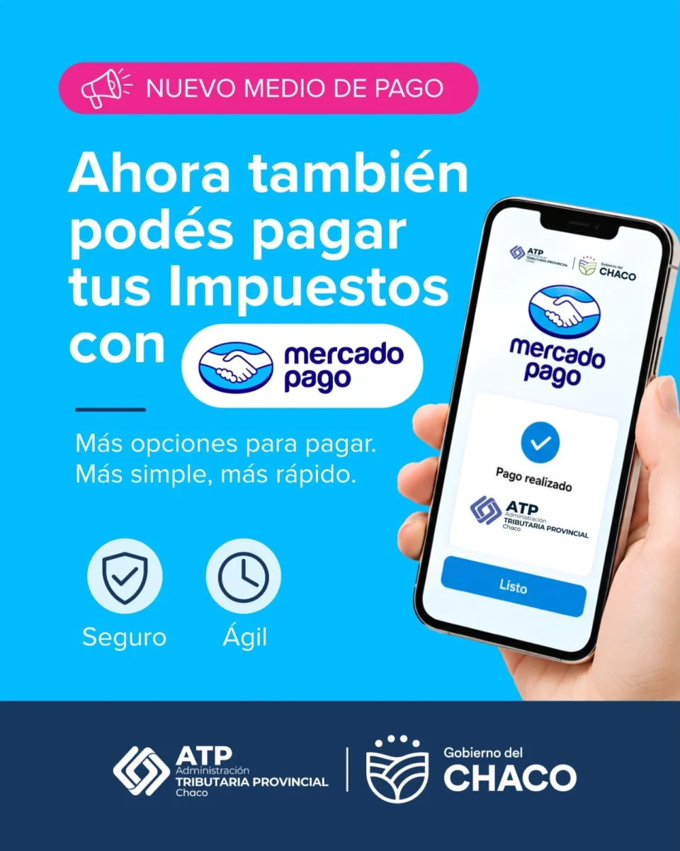 ATP incorporó Mercado Pago como una nueva alternativa para abonar impuestos provinciales.